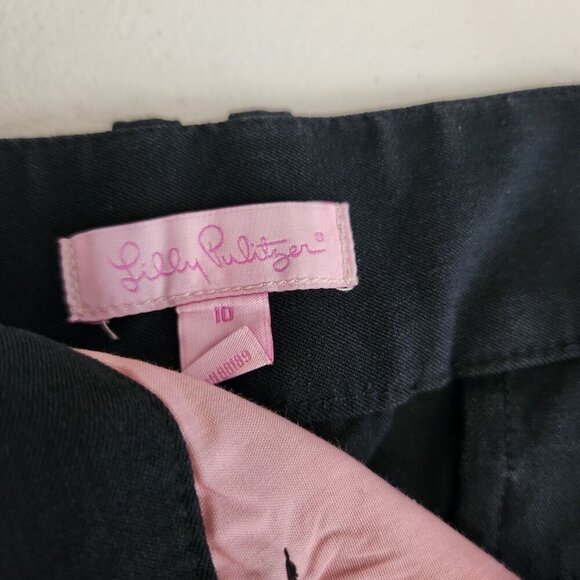 Lilly Pulitzer Short Womens size 10 Mid-Rise Side Zip Black - Picture 11 of 14